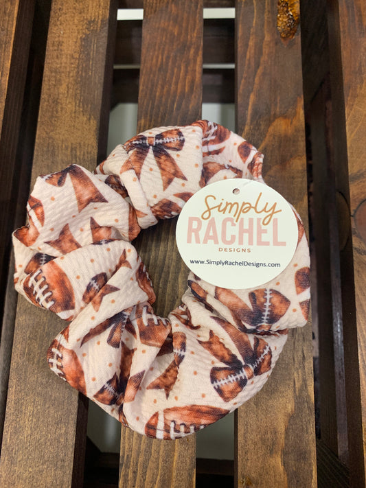 Football Bow Scrunchie